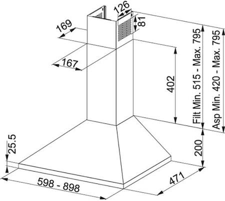 Franke Joy 60cm Chimney Cooker Hood - Stainless Steel FJO624XS