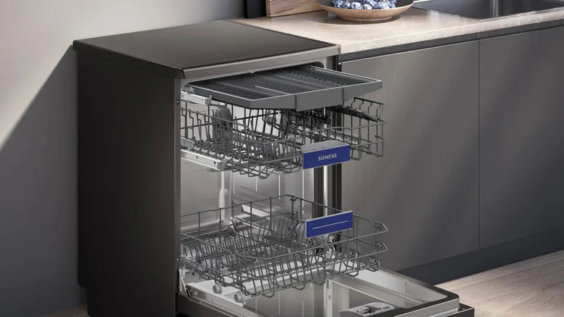 Siemens iQ300 Free-standing dishwasher 60 cm Brushed black steel anti-fingerprint SN23EC03ME