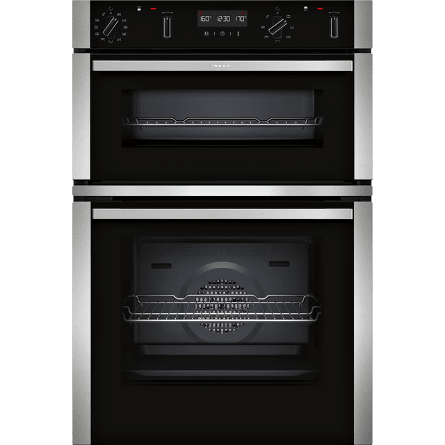 NEFF N50 U2ACH7AN7B Built In WiFi Connected Electric Double Oven with Pyrolytic Cleaning - Silver