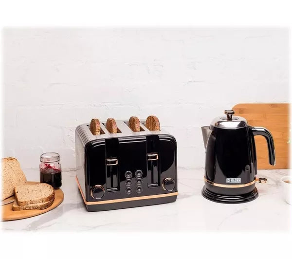 Haden Salcombe Black and Copper 4 Slice Toaster