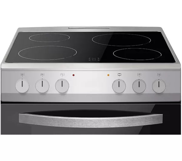 Amica AFC502SS twin cavity 50cm wide cooker with ceramic hob - silver