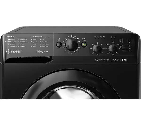 Indesit MTWC81495B 8KG 1400 Spin Washing Machine - Black