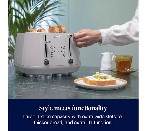 De’Longhi CTY4003.BG Eclettica 4 Slice Toaster – Beige