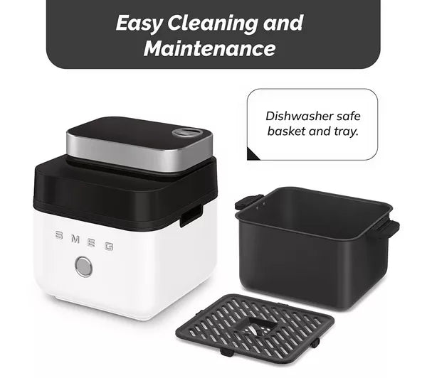 Smeg AFC01WHMUK Dual Flavour 7L Air Fryer - Matte White