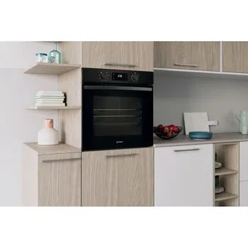Indesit Turn&Go IO 253 B UK Electric Single Fan Oven - Black