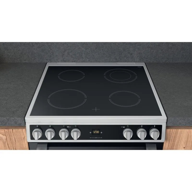 Hotpoint HDT67V9H2CW Ceramic Double Cooker -white