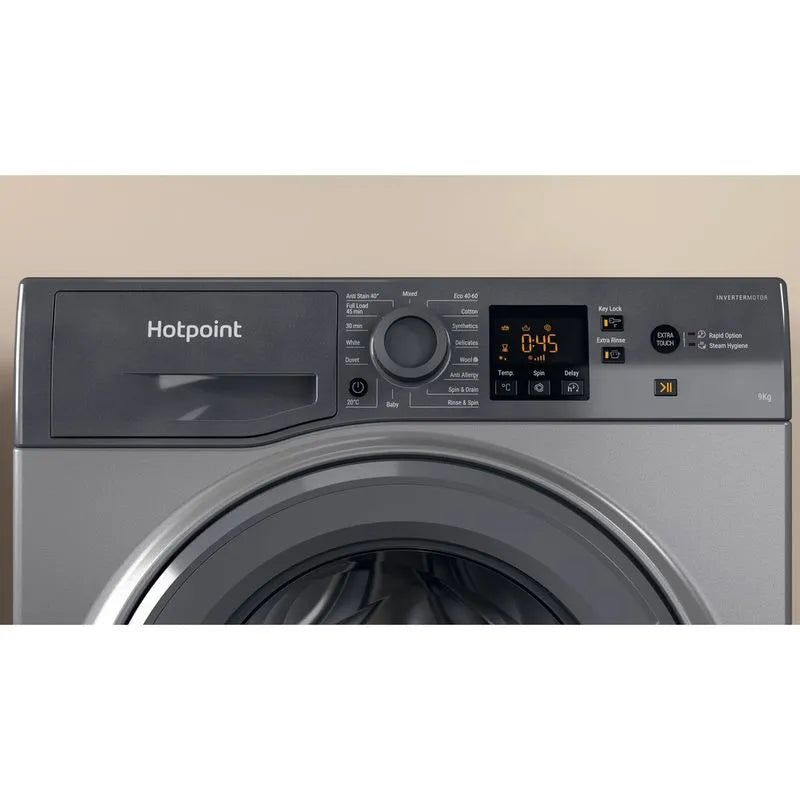 Hotpoint NSWF945G 9KG 1400 SPIN Washing Machine - Graphite