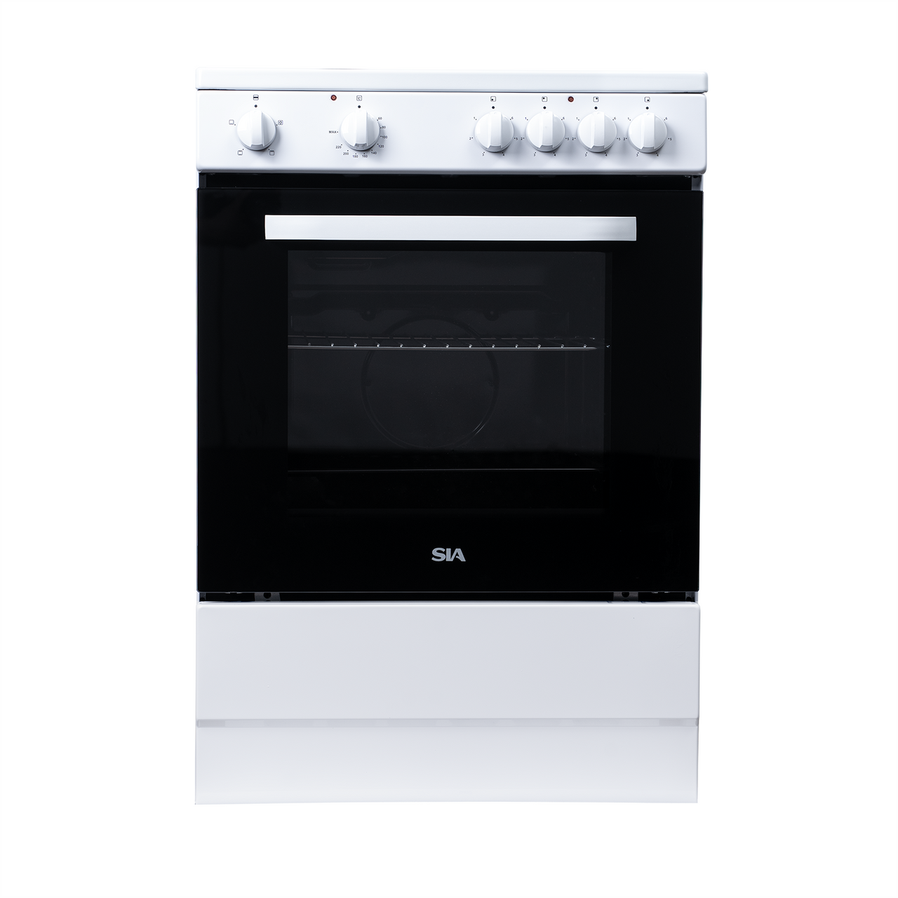 White 60cm Electric Cooker 4 Solid Plate Hob - SIA ESCA61W