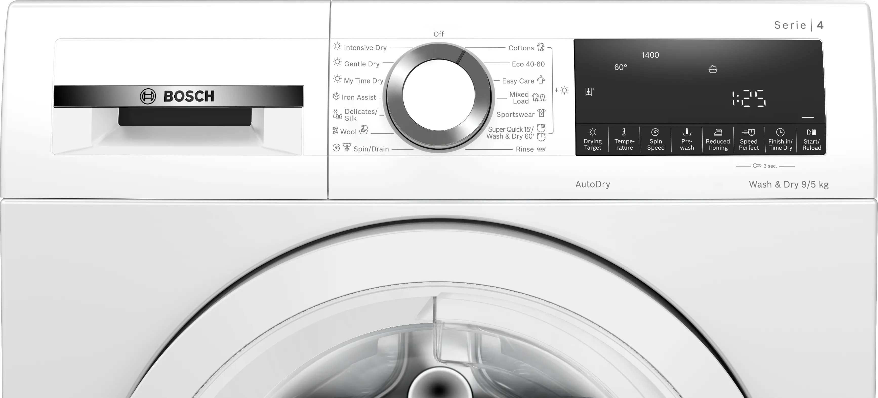 BOSCH Series 4 WNA144V9GB 9 kg Washer Dryer - White