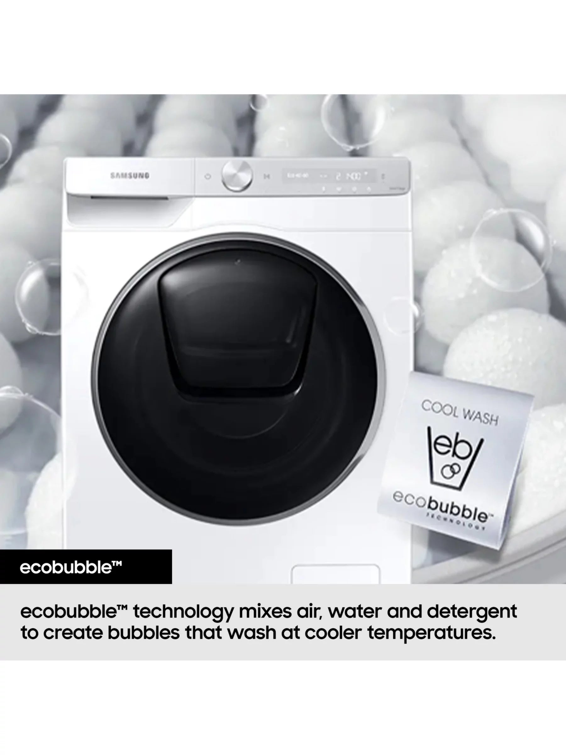 Samsung WW11BB504DAW 11kg 1400 Spin Washing Machine with EcoBubble - WHITE