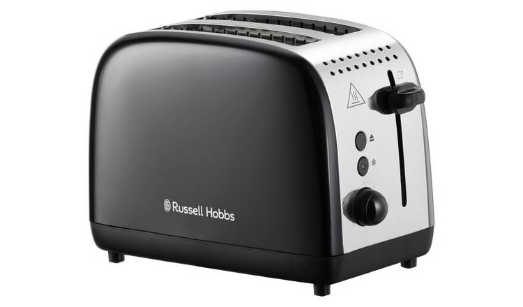 Russell hobbs stainless and black 2 slice toaster
