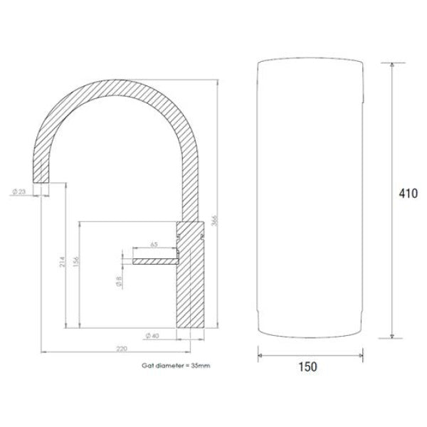 Quooker flex boiling water 3 litre tank (please contact shop for price)