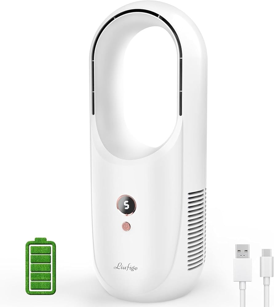 Swan SFA16940 Retro Rechargeable Bladeless Fan - USB-C White