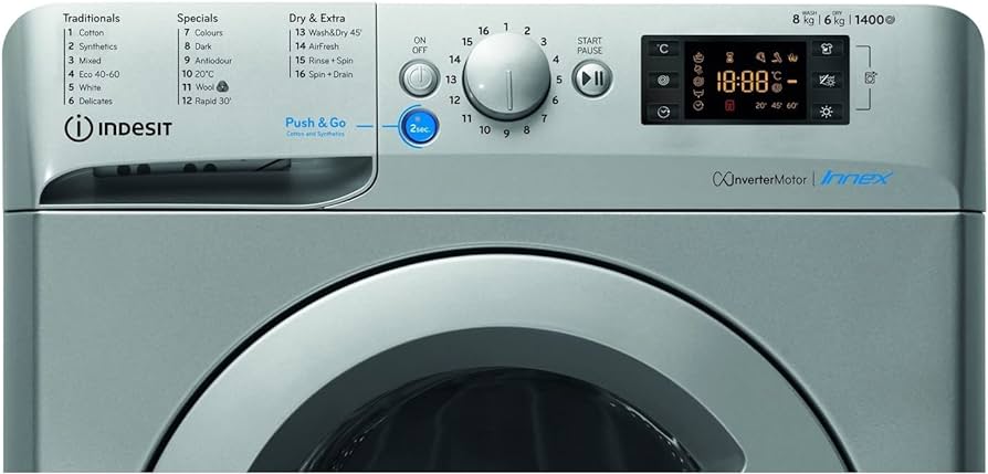 Indesit BDE861486SX 8kg 1400 rpm Washer Dryer - silver