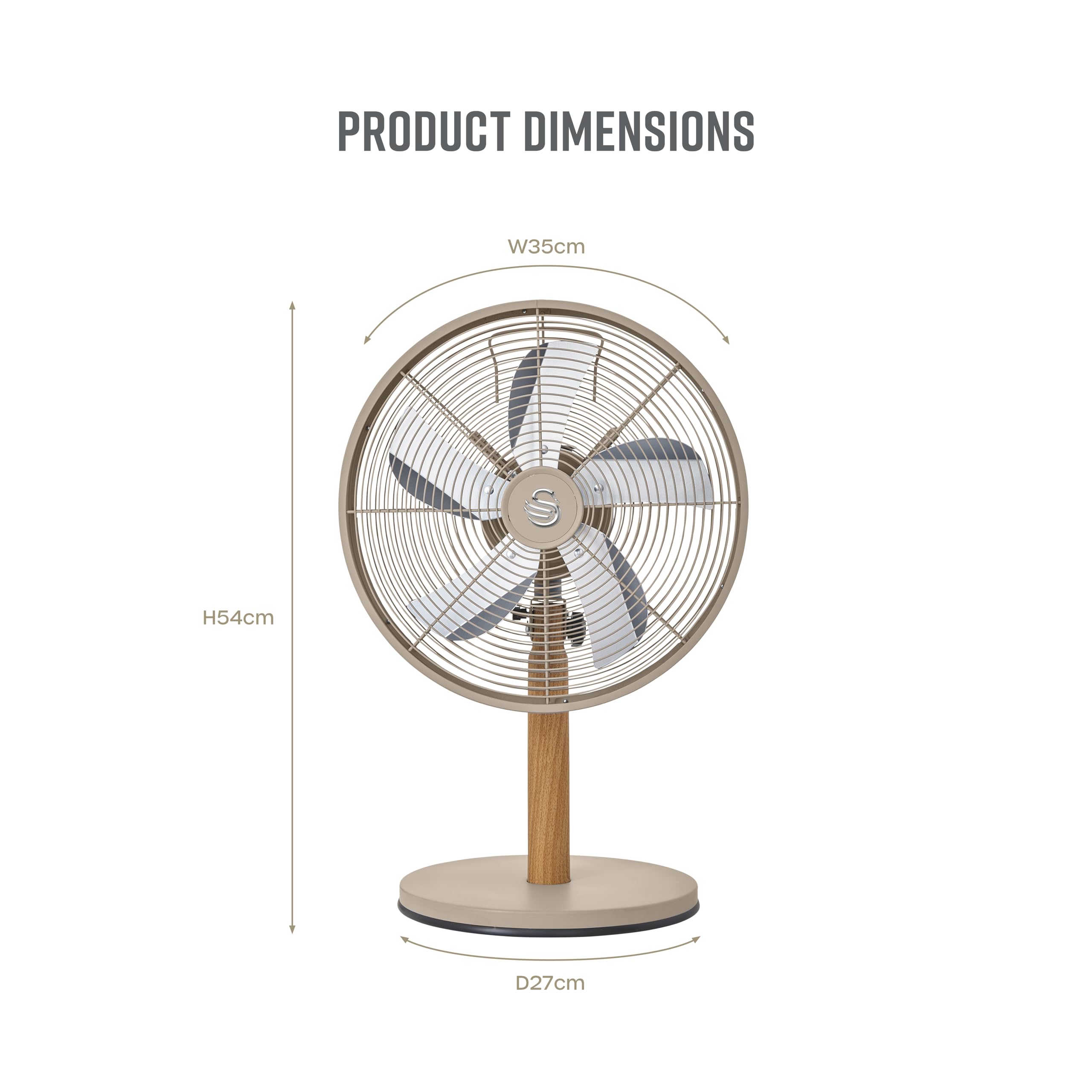 Swan Nordic SFA16920OAT Nordic 12" Desk Fan – Oatmeal