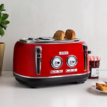 Haden Jersey Red 4 Slice Toaster