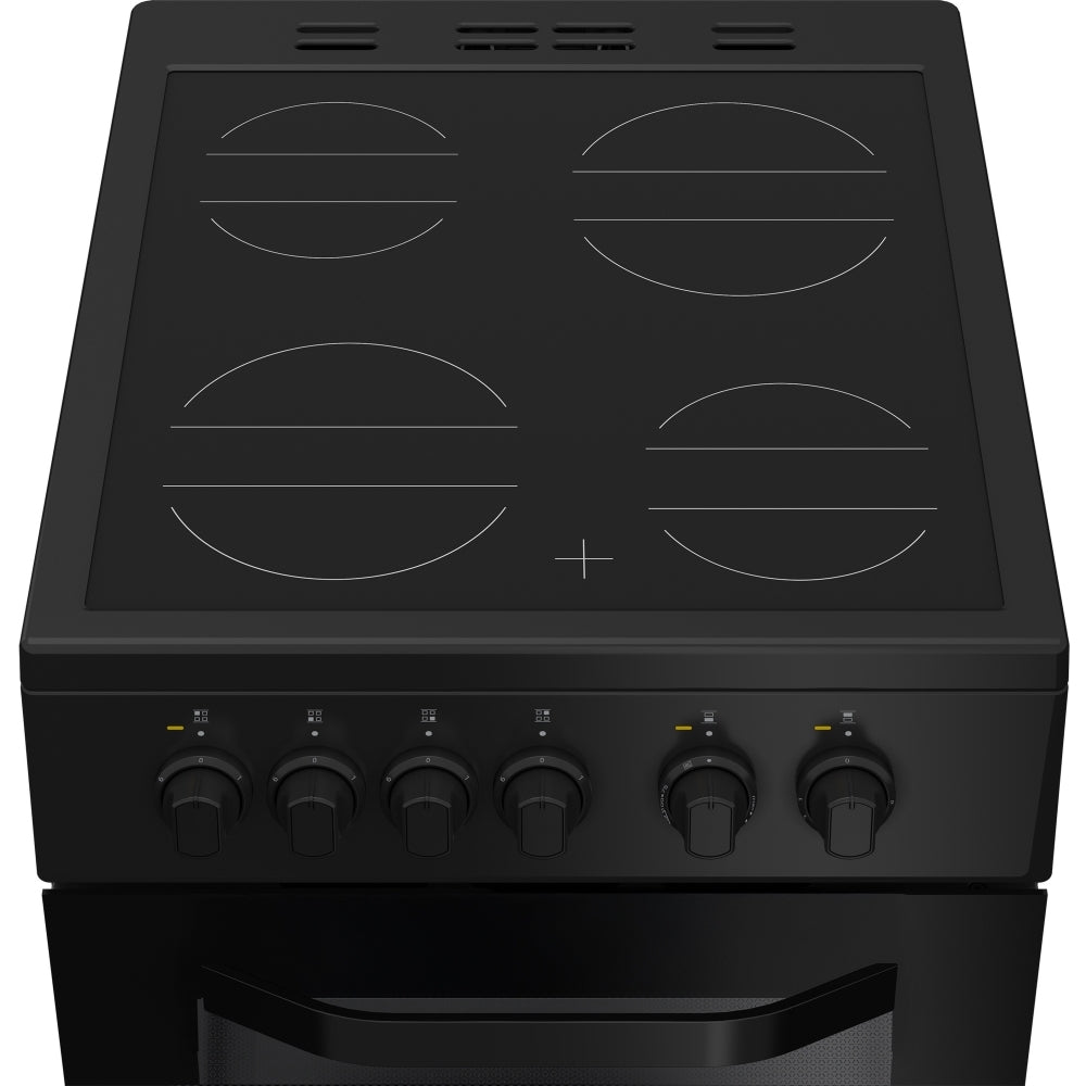 Hotpoint HTE5VCB 50cm Twin Cavity Electric Cooker - Black