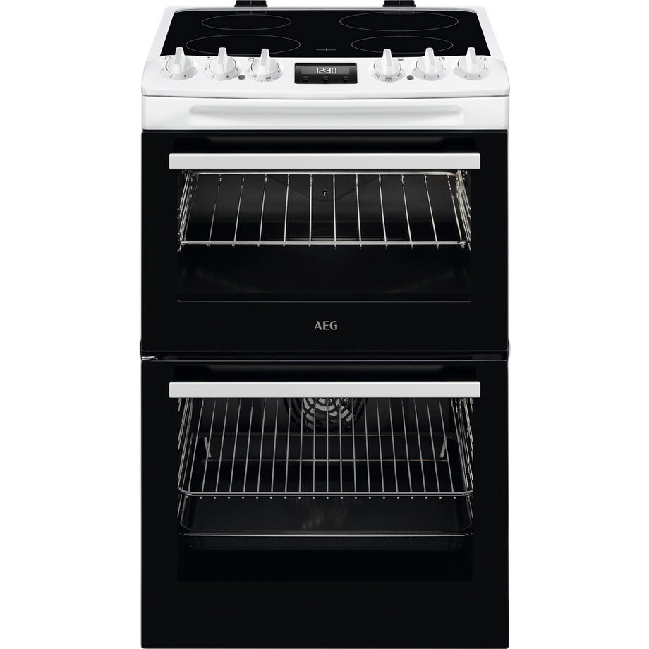 AEG CCX1530ACW 55cm Double Oven Electric Cooker with Ceramic Hob - White