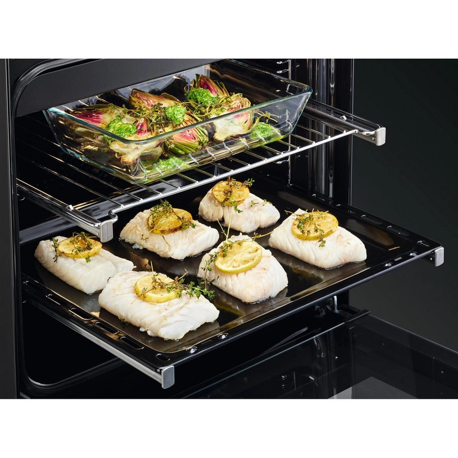 AEG CCX6530ACM 60cm Double Oven Electric Cooker with Ceramic Hob - Stainless Steel