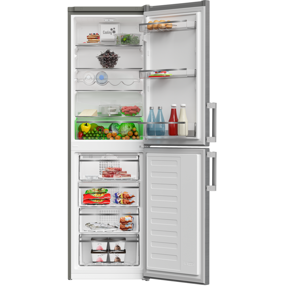 Blomberg KGM4574VPS VitaminCare+ 54cm 50/50 Frost Free Fridge Freezer - Stainless Steel Effect