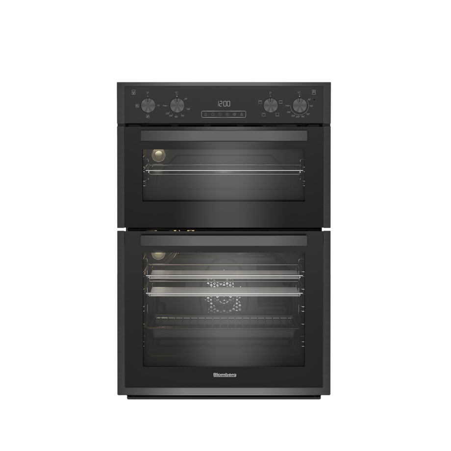 Blomberg RODN9202DX 59.4cm Built In Electric Double Oven - Dark Steel