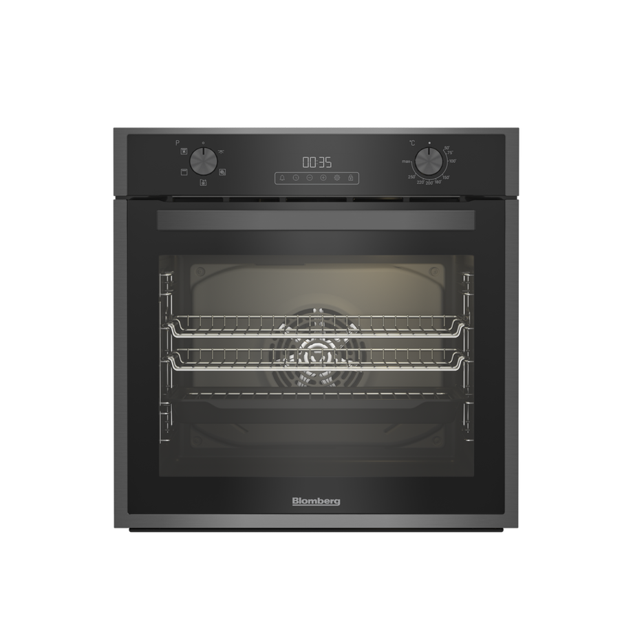 Blomberg ROEN9202DX 59.4cm Built In Single AeroChef Oven - Dark Steel