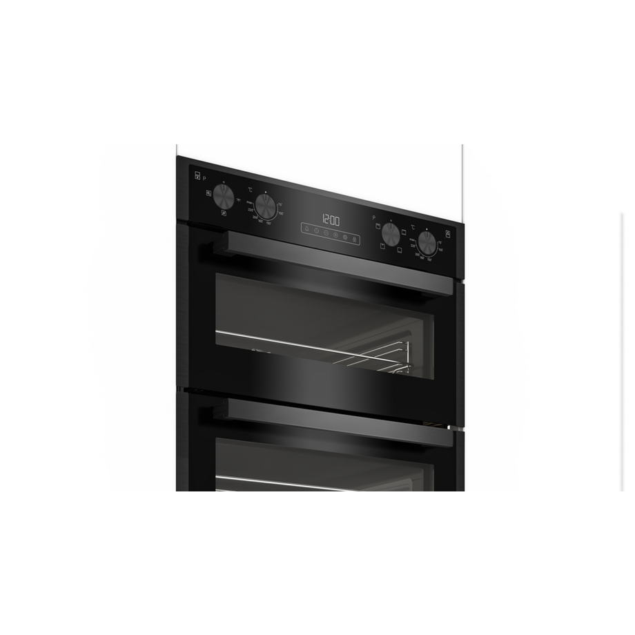 Blomberg ROTN9202DX 59.4cm Built-Under Electric Double Oven - Dark Steel