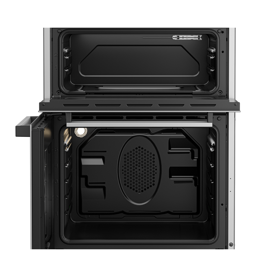 Beko EDC634S 60cm Double Oven Electric Cooker with Ceramic Hob - Silver