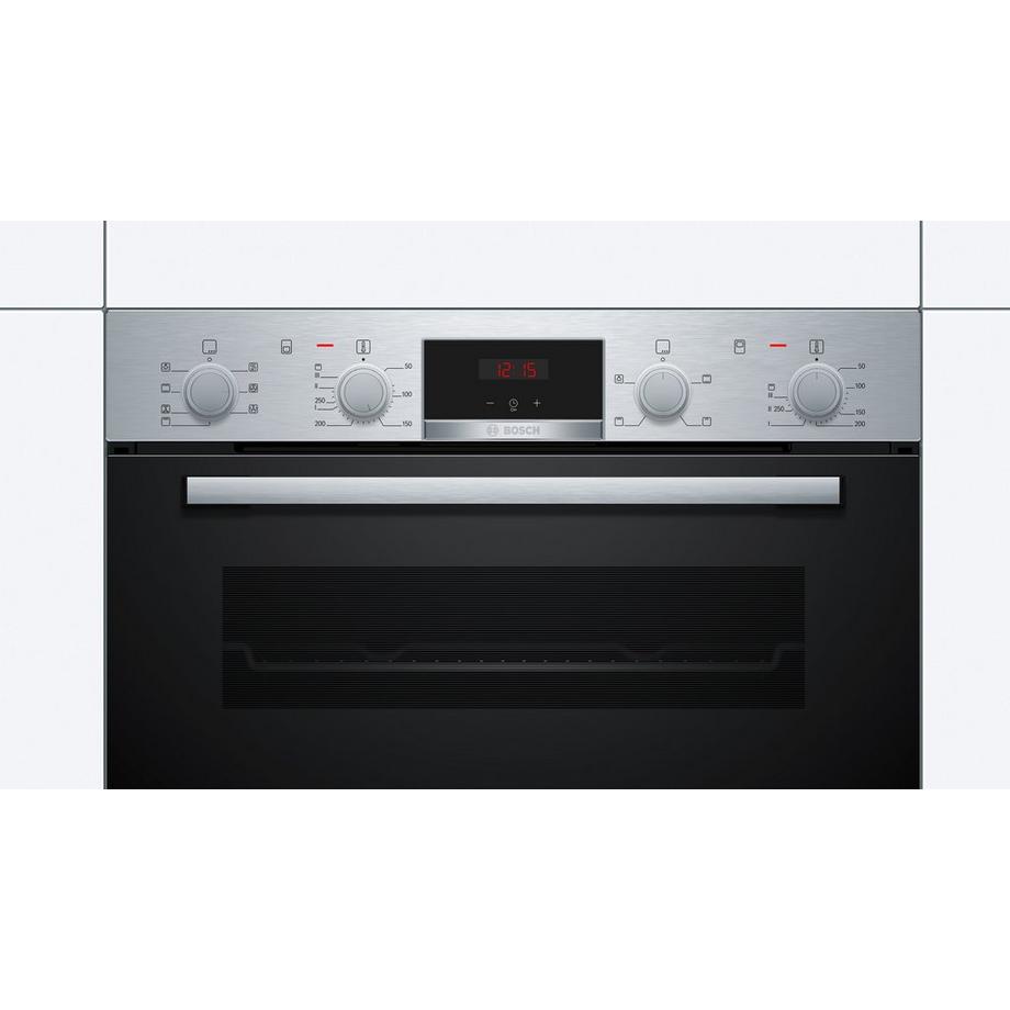 Bosch MBS533BS0B 59.4cm Built In Electric Double Oven with 3D Hot Air - Stainless Steel