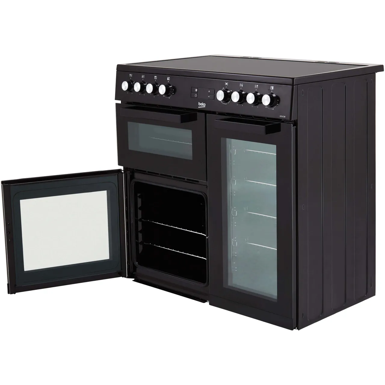 Beko kdvc90k 90cm wide all electric range cooker- BLACK