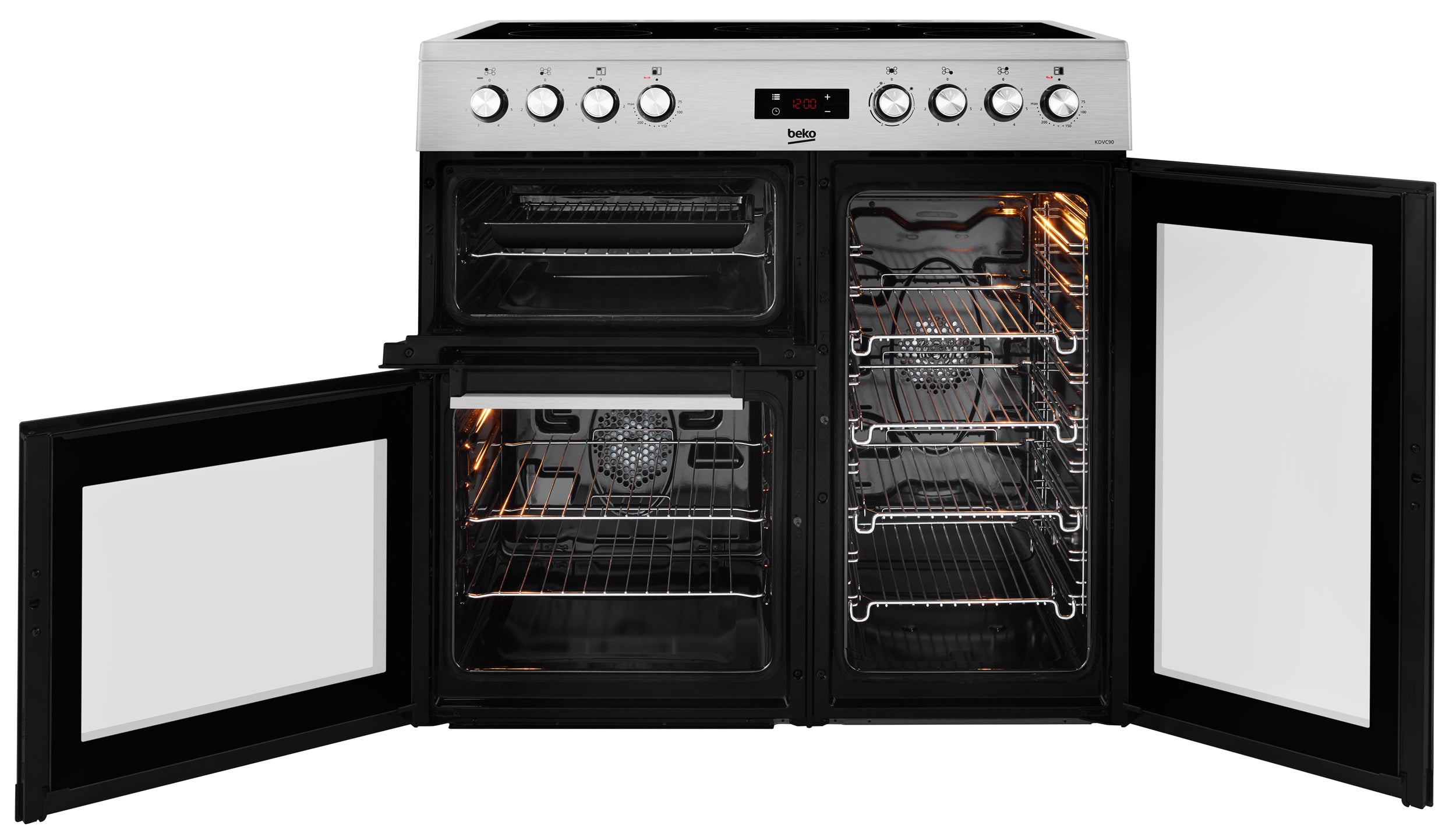 Beko kdvc90x 90cm wide all electric range cooker- stainless steel