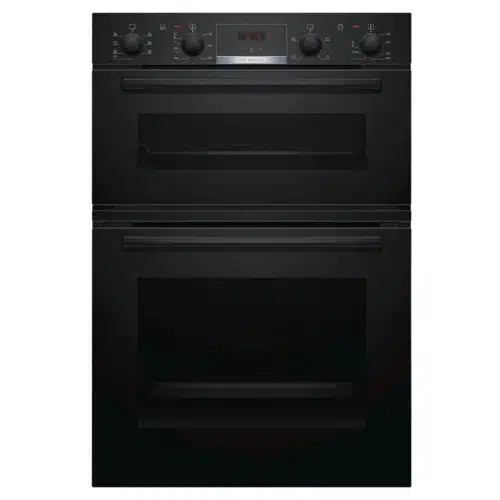 Bosch MBS533BB0B 59.4cm Built In Electric Double Oven with 3D Hot Air - BLACK