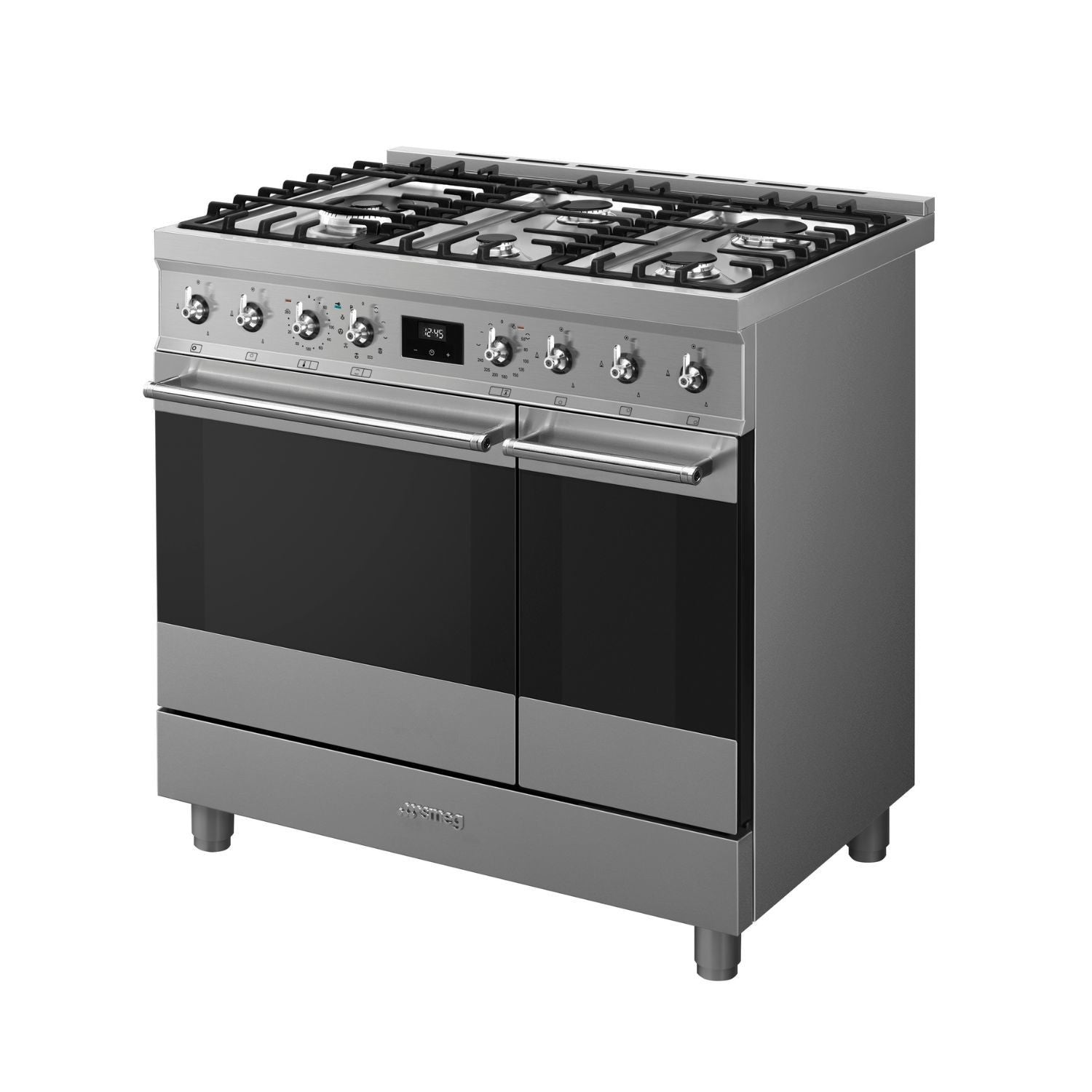 Smeg C92GPX2 90x60 cm Symphony Classic Dual fuel Cooker with Gas Hob - Stainless Stee