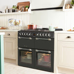 Leisure 100cm Dual Fuel Range Cooker with Glass Top Lid -Anthracite