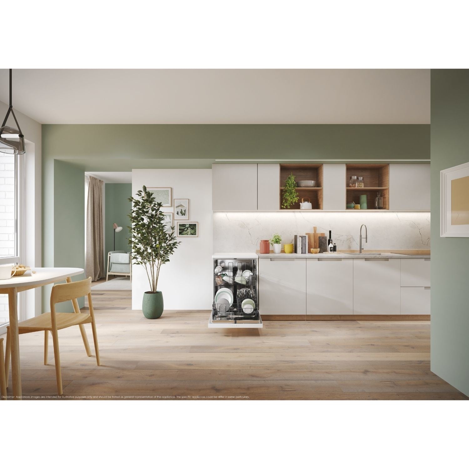 Candy CF3C9E0W 13 Place Freestanding Full Size Dishwasher - White