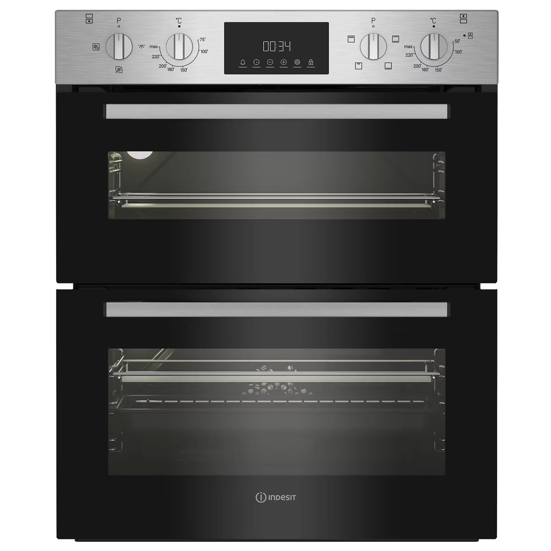 Indesit DUI 12D IX Built Under Electric Double Oven - Stainless Steel - A/A Rated