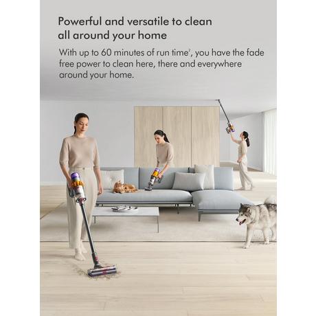 Dyson V15-2024KIT Cordless Vacuum - 60 Minutes Run Time - Yellow/Nickel