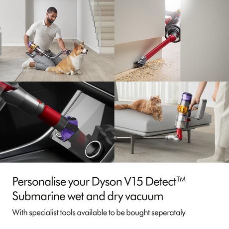 Dyson V15SUBMARINE Detect Submarine Wet & Dry cleaner - Yellow/Nickel