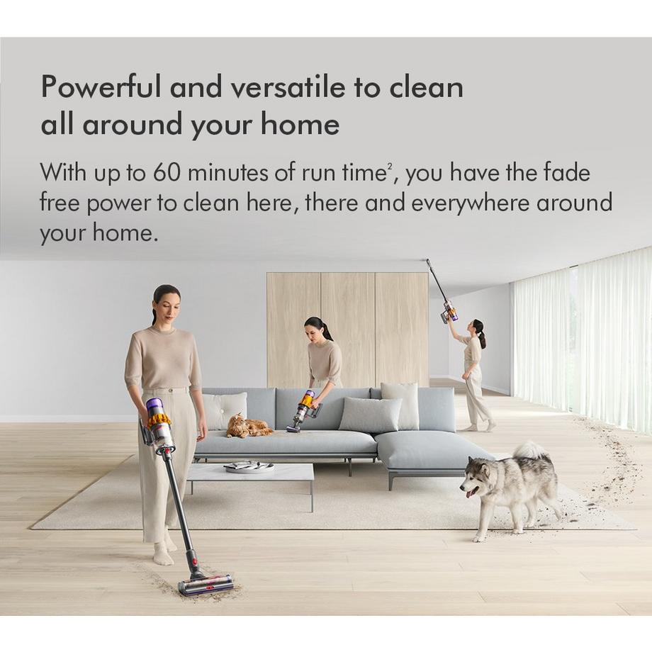 Dyson V15TOTALCLEAN23 Cordless Stick Vacuum Cleaner - 60 Minutes Run Time - Black