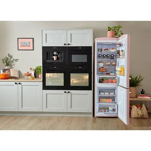 CDA  1194112 FLORENCE tea rose Retro 60cm freestanding 60/40 pink fridge freezer