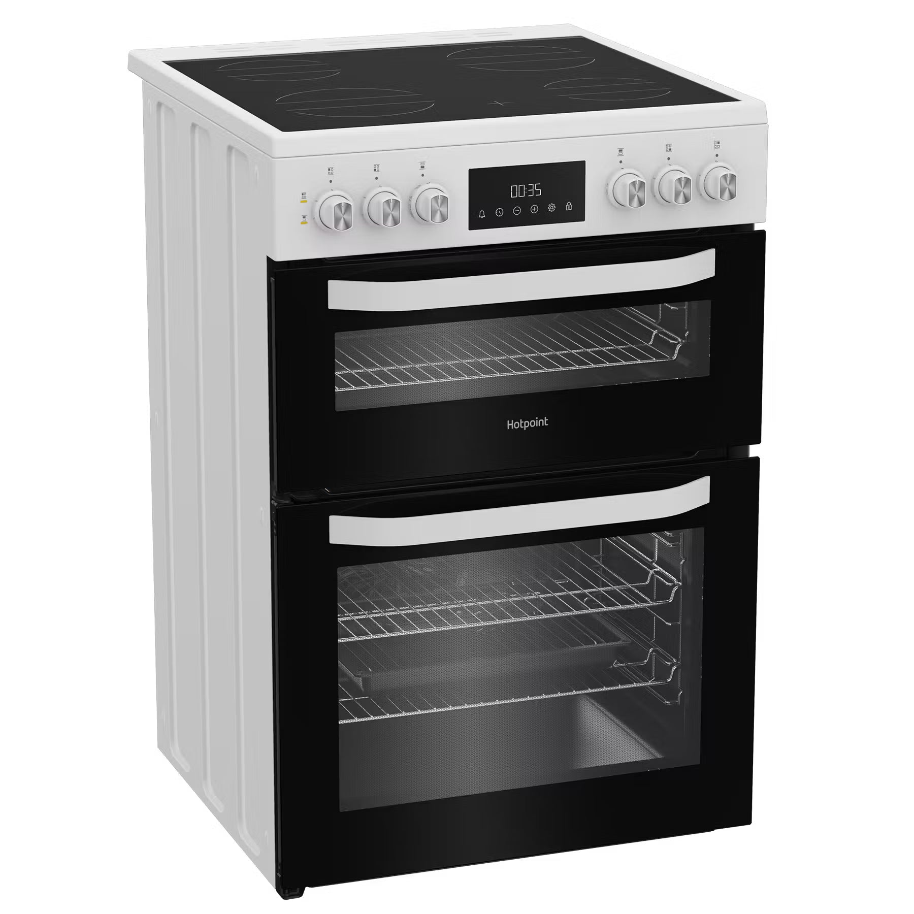 Hotpoint HDE6VDW 60cm Double Oven Electric Cooker - White
