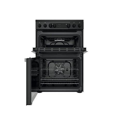 Hotpoint HDEU67V9C2B/UK 60cm Double Oven Electric Cooker with Ceramic Hob - Black