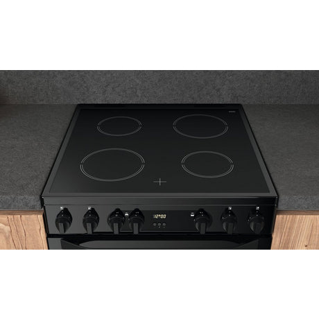 Hotpoint HDEU67V9C2B/UK 60cm Double Oven Electric Cooker with Ceramic Hob - Black