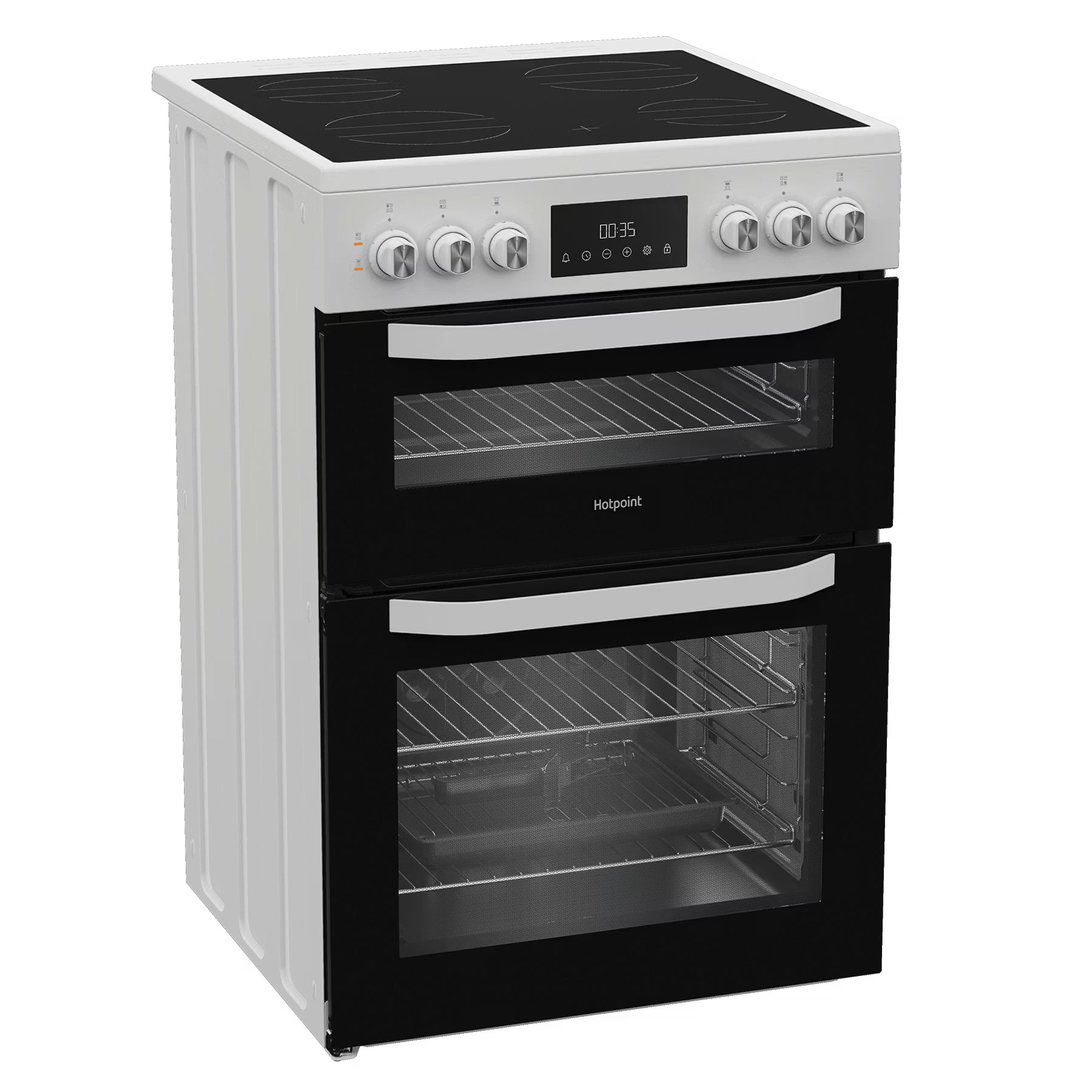 HOTPOINT Multiflow HTE6VDCW 60 cm Electric Ceramic Cooker - White