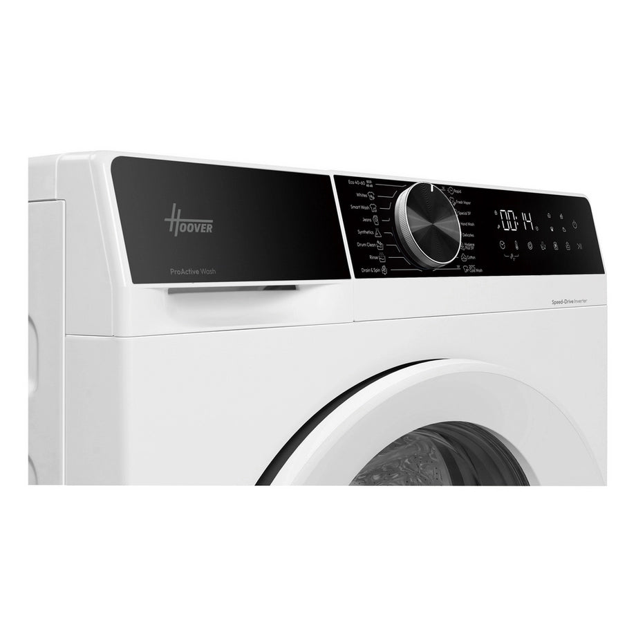 Hoover HGD 4910C-80 9kg 1400 spin washing machine in white, front view