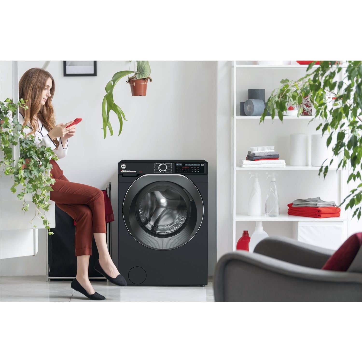 Hoover HW411AMBCB H-WASH 500 11kg Washing Machine – Black