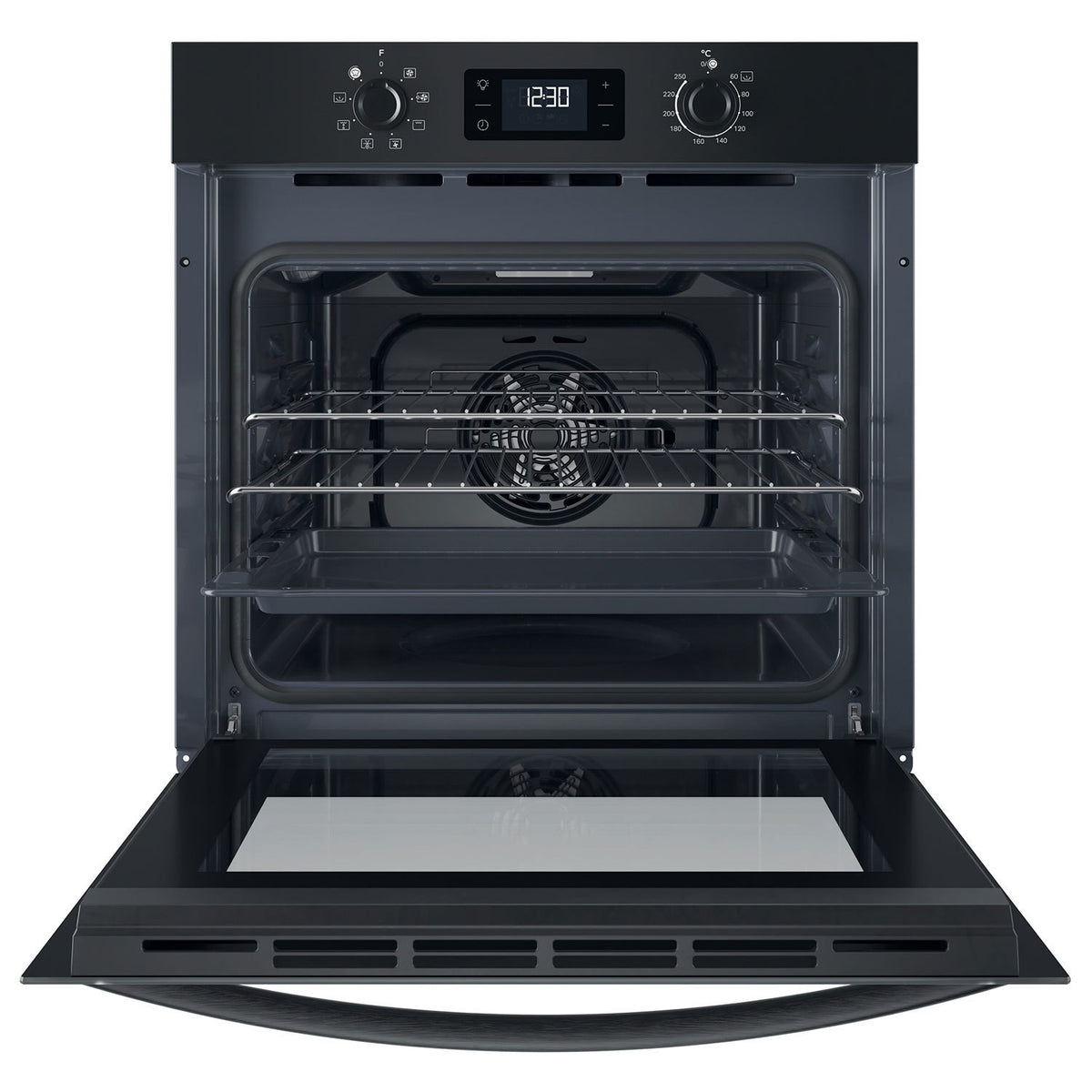 Indesit Turn&Go IO 253 B UK Electric Single Fan Oven - Black