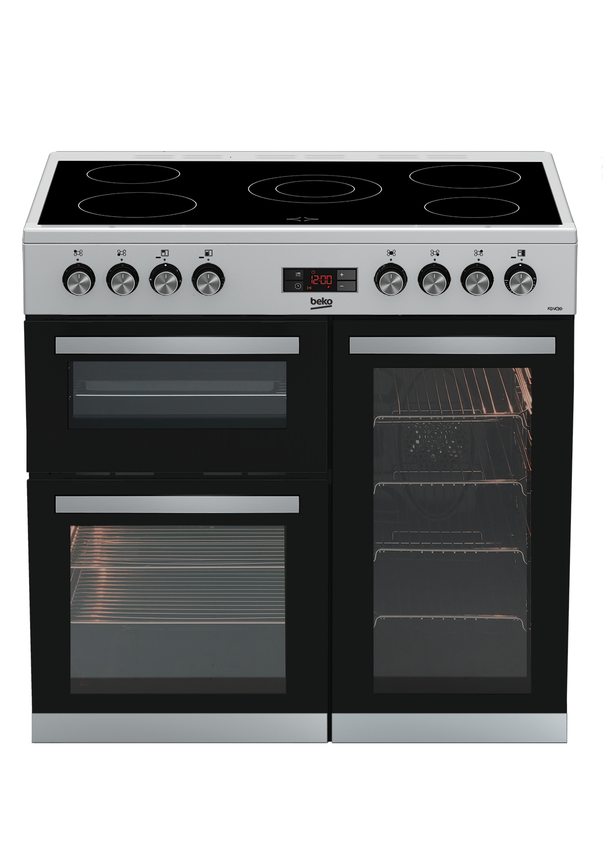 Beko kdvc90x 90cm wide all electric range cooker- stainless steel