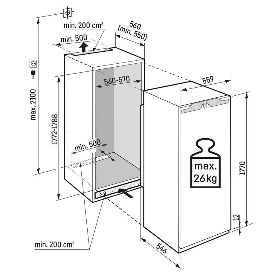Liebherr IRe5100 Integrated Tall Larder Fridge