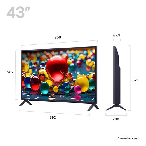 LG 43UA74006LB 43” UHD AI 4K Smart TV